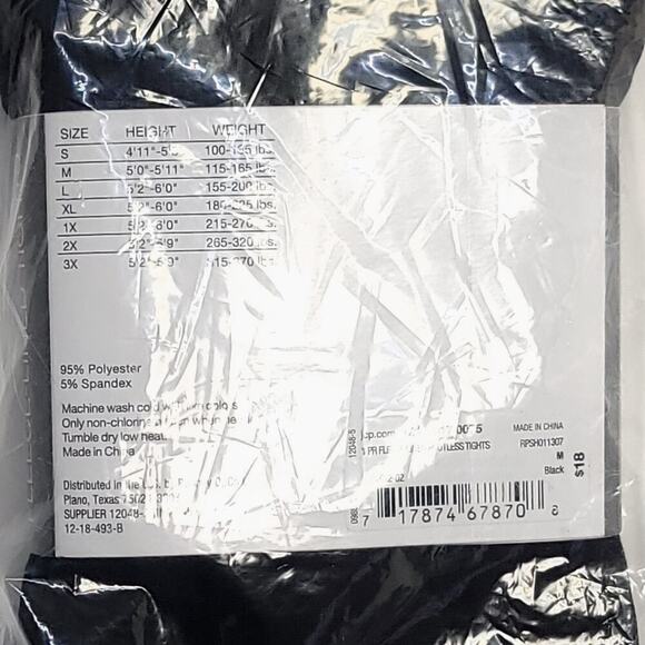 Mixit Fleece Lined Tights Size M Seamless Footless Womens Black New in Package - Picture 3 of 8